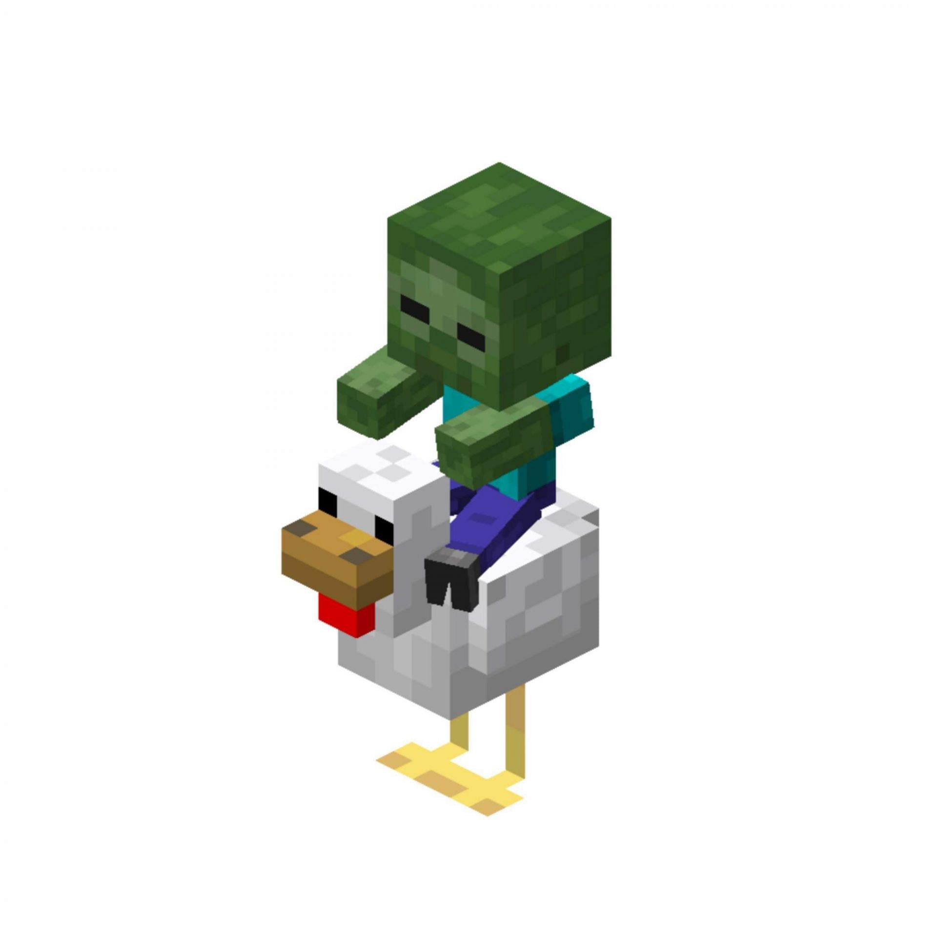 The front of a Chicken Jockey (Image via Minecraft)