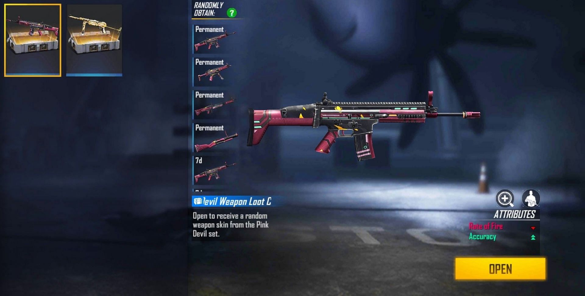 1x Pink Devil Weapon Loot Crate (Image via Garena)