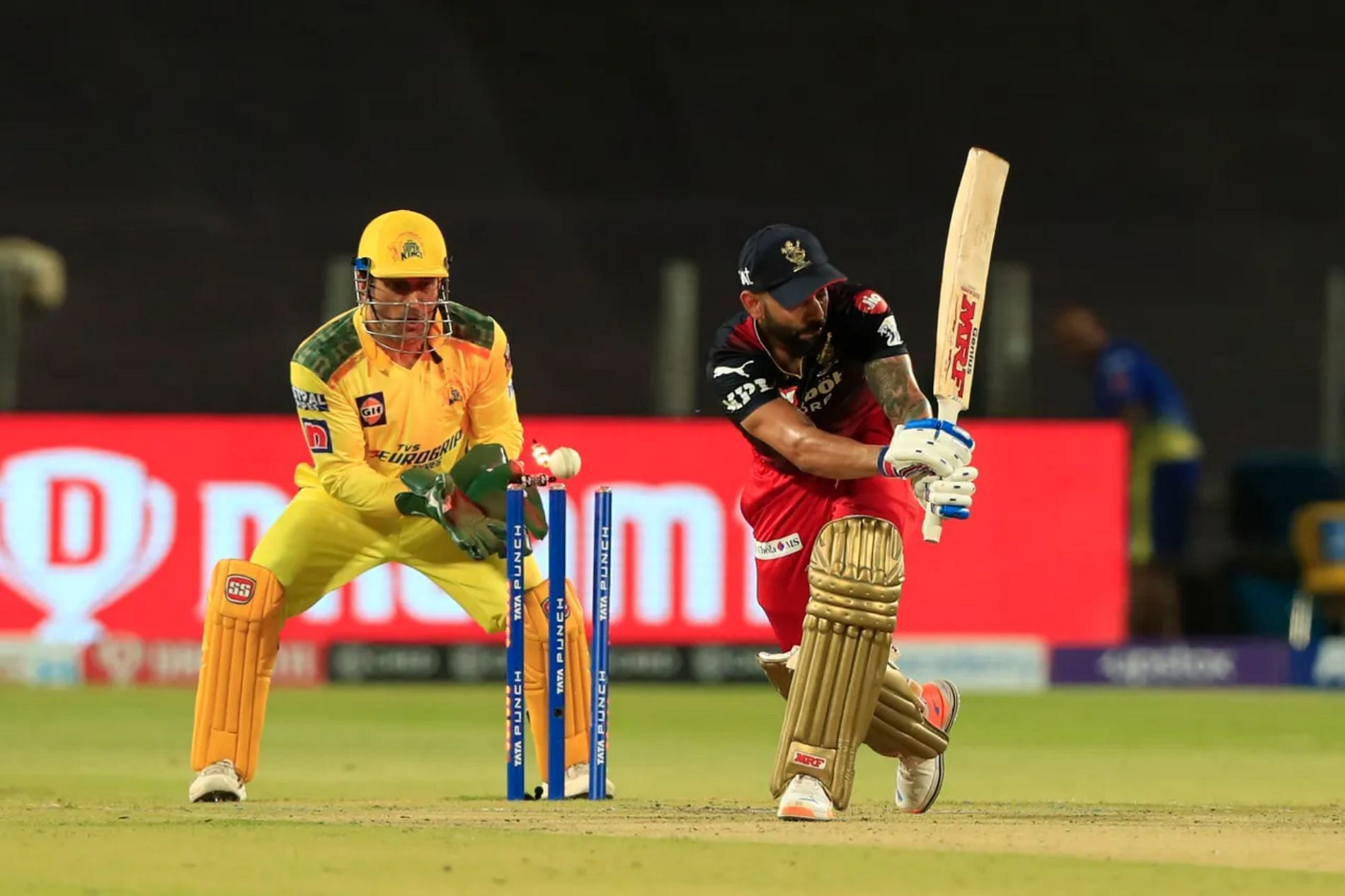 Virat Kohli is bowled against Chennai. Pic: IPLT20.COM