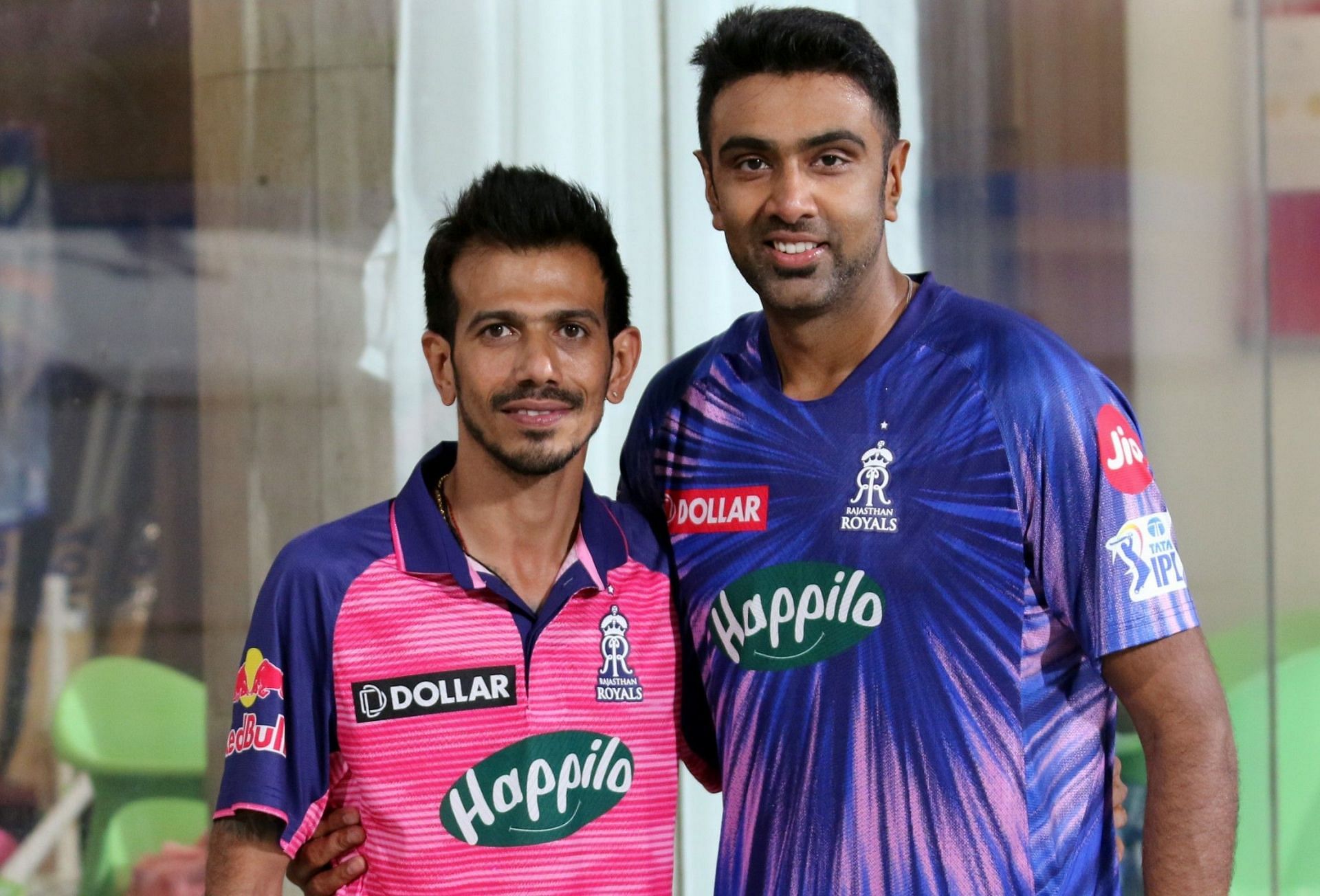 Will spin twins Yuzvendra Chahal (left) and Ravichandran Ashwin (right) bowl RR to victory in the IPL final? Image: RR Media
