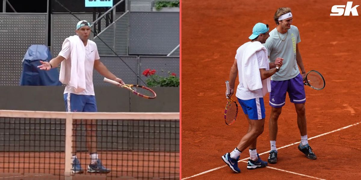 Nadal and Zverev were seen practicing ahead of the Madrid Masters