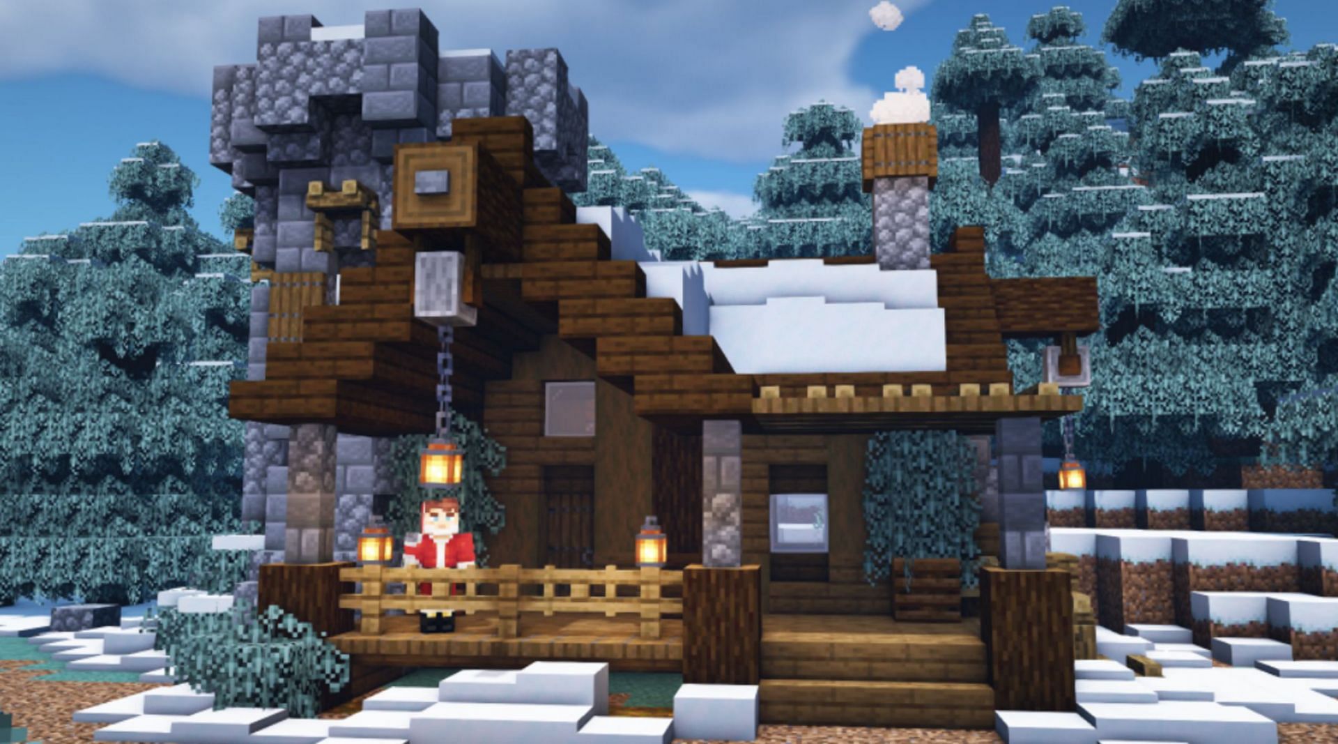 Mythical Sausage brings a build perfect for snowy biomes (Image via @MythicalSausage/Twitter)