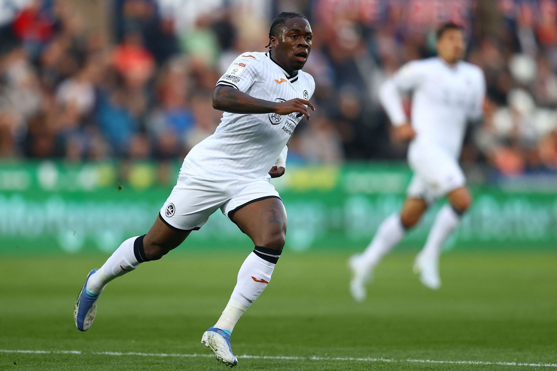 Swansea City in action versus AFC Bournemouth - Sky Bet Championship