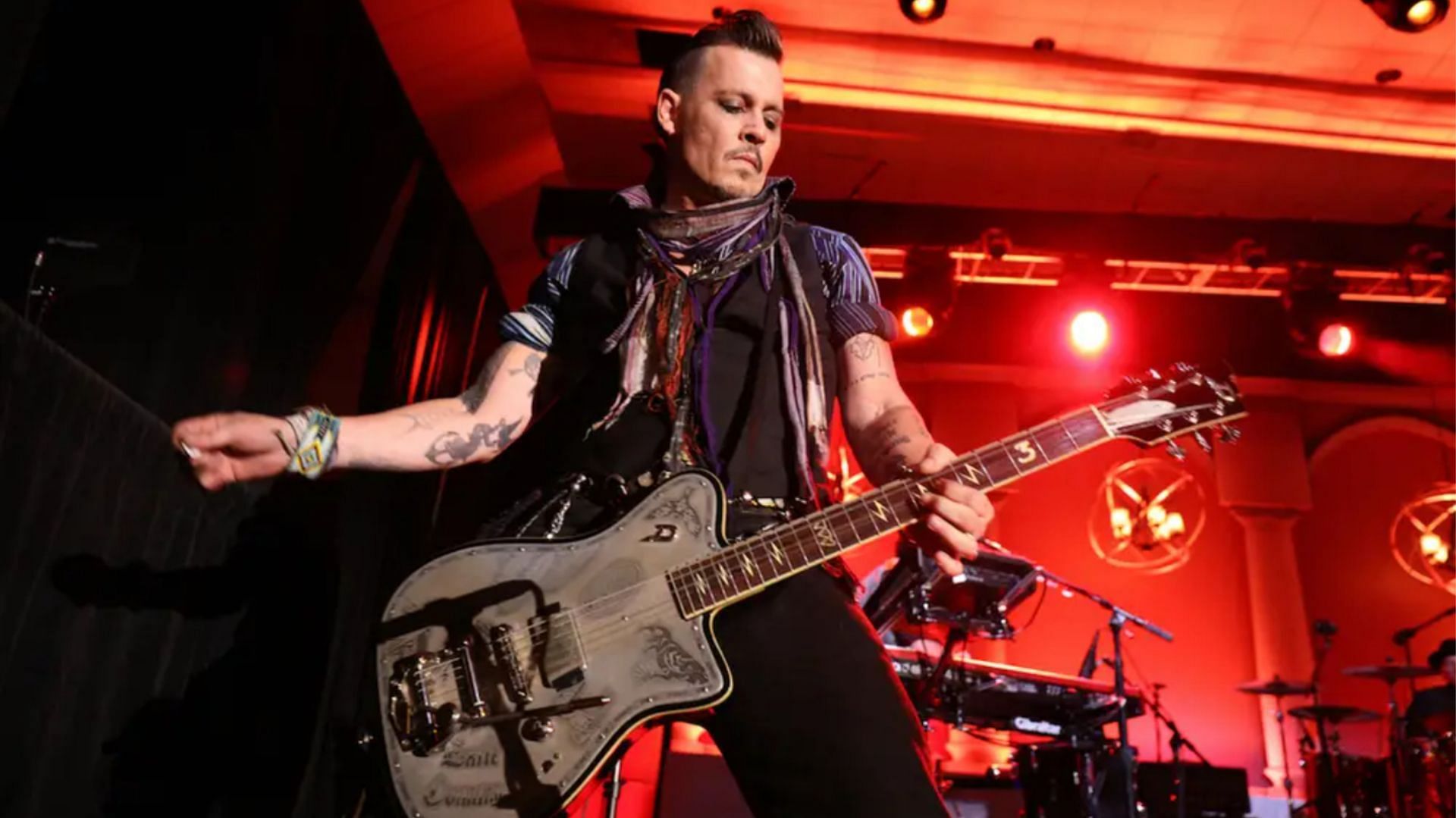 Johnny Depp founded a supergroup called Hollywood Vampires in 2015. (Image via Getty Images/Adam Bettcher)
