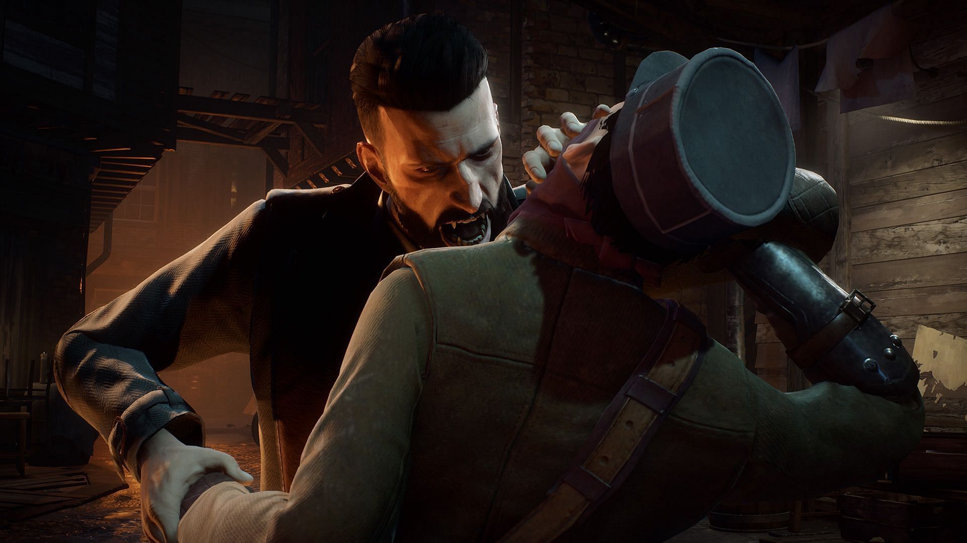 Jonathan Reid takes a bite in Vampyr (image via Dontnod Entertainment)