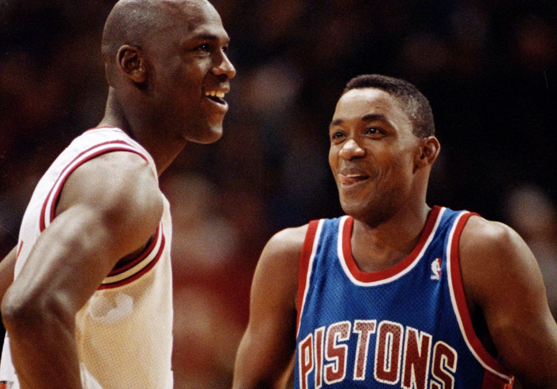 Michael Jordan of the Chicago Bulls and Isiah Thomas of the Detroit Pistons. [Source: USA Today]