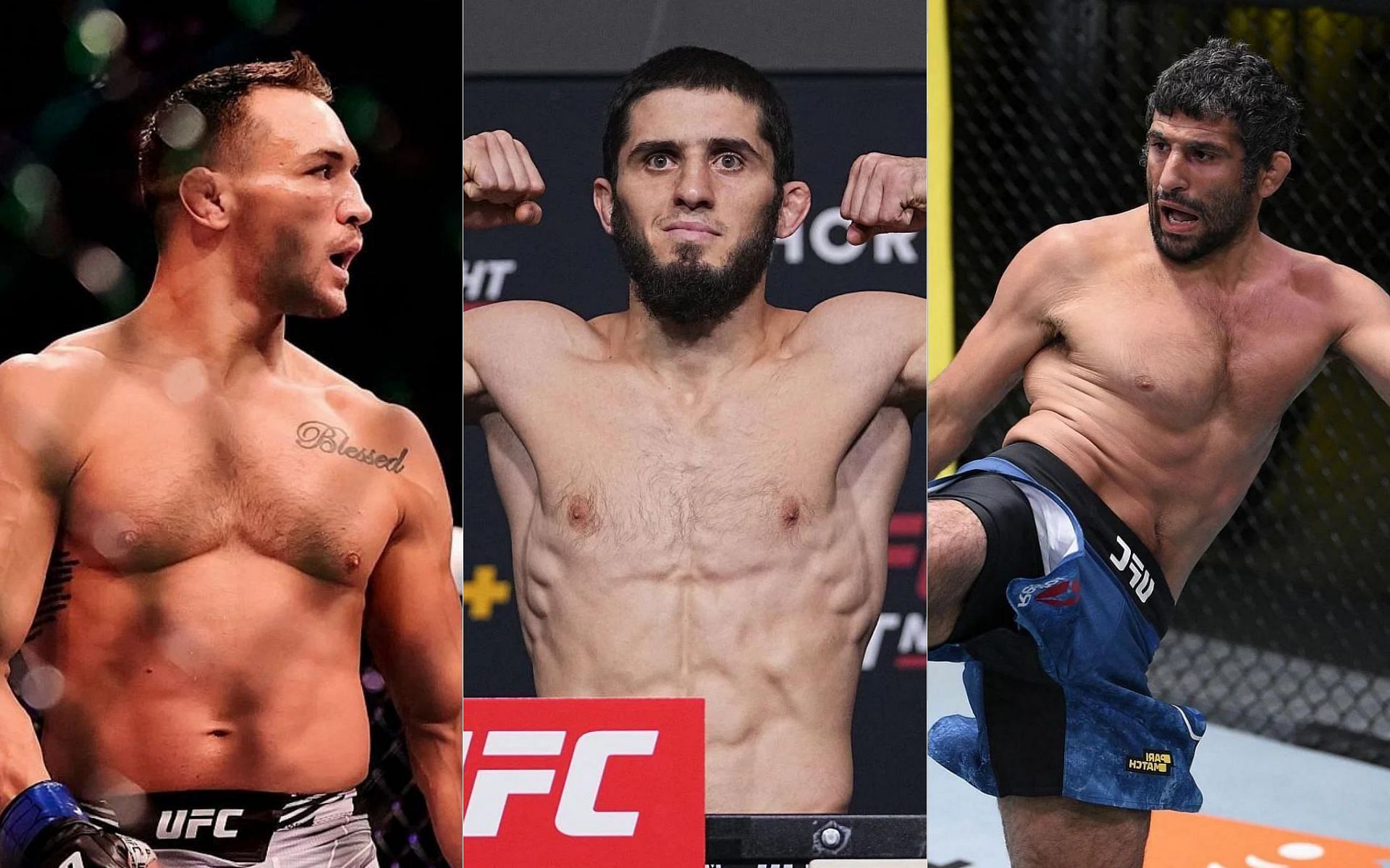 Michael Chandler (left), Islam Makhachev (middle) and Beneil Dariush (right)