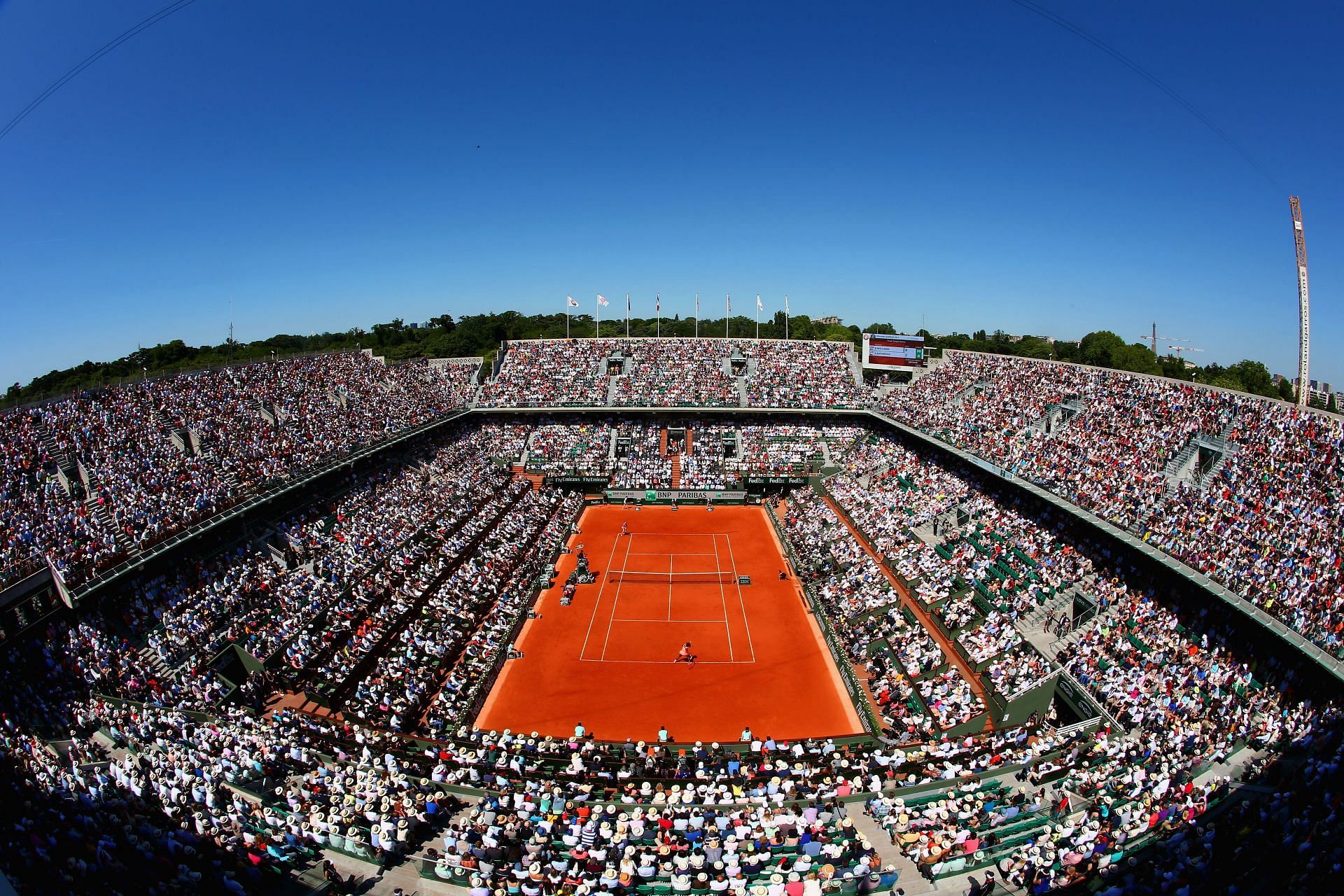 Roland Garros is contested on red claycourt