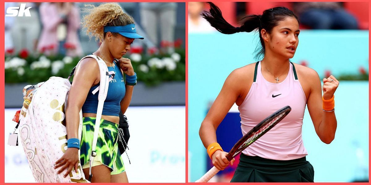 Emma Raducanu reached the last 16 of the Madrid Open while Naomi Osaka lost in the second round