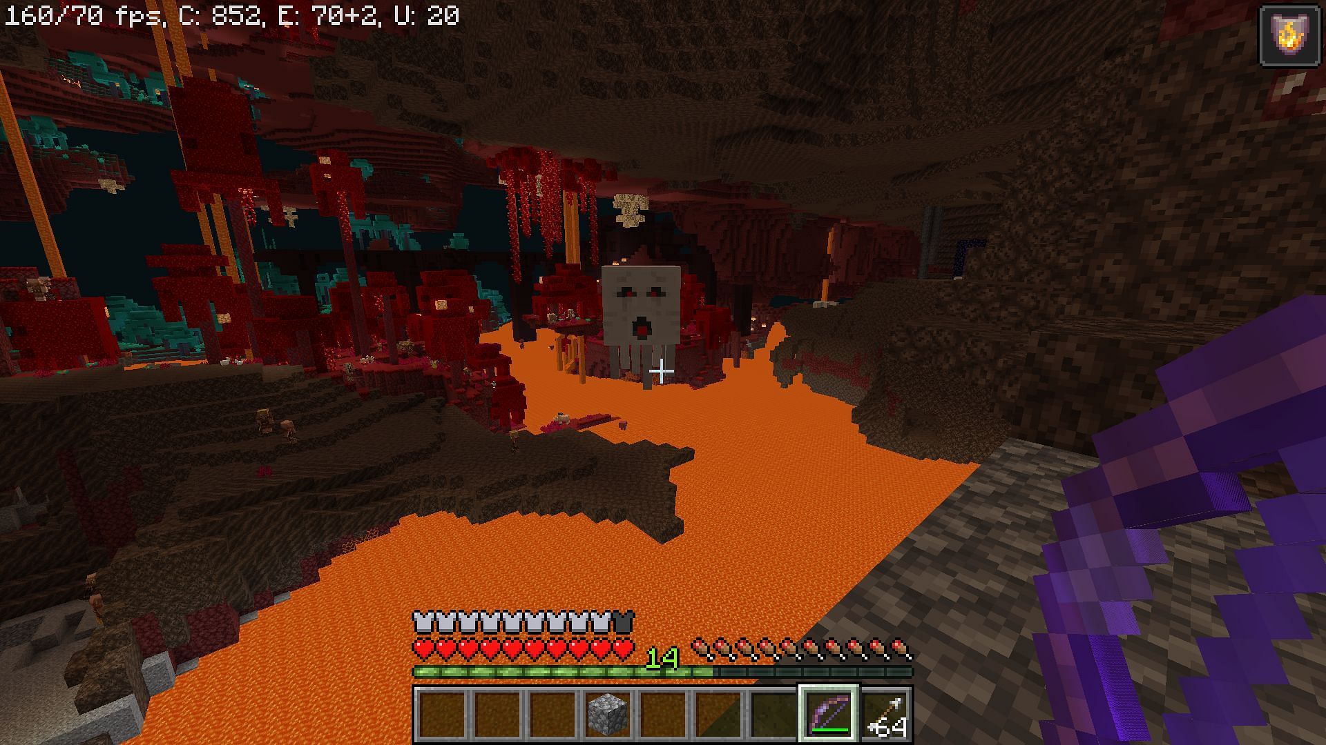 When Ghasts shoot fireball, they let out a loud shriek (Image via Minecraft)