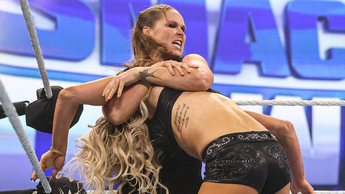 Charlotte Flair and Ronda Rousey brawled on SmackDown