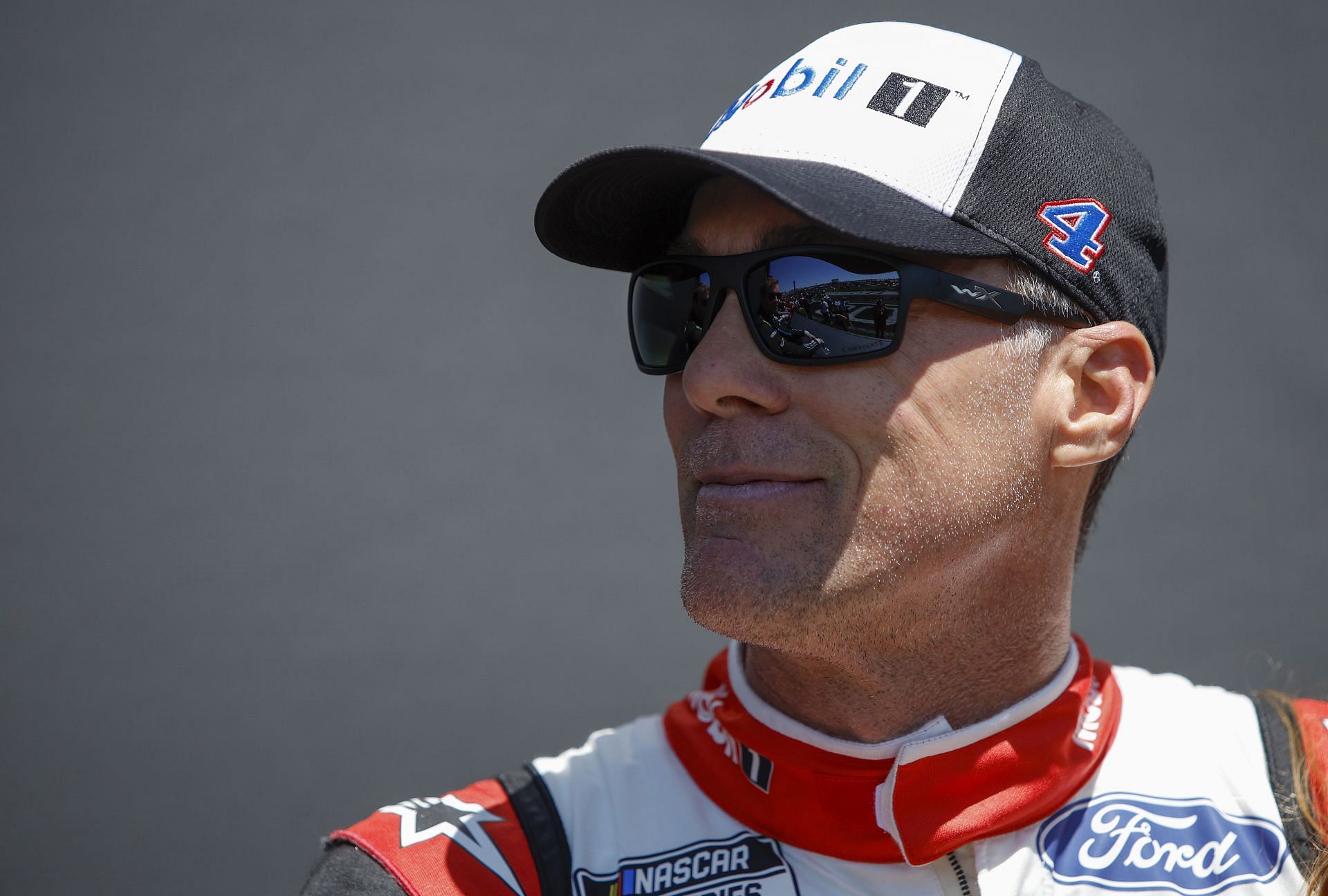 Kevin Harvick waits backstage during driver intros prior to the NASCAR Cup Series Folds of Honor QuikTrip 500 at Atlanta Motor Speedway