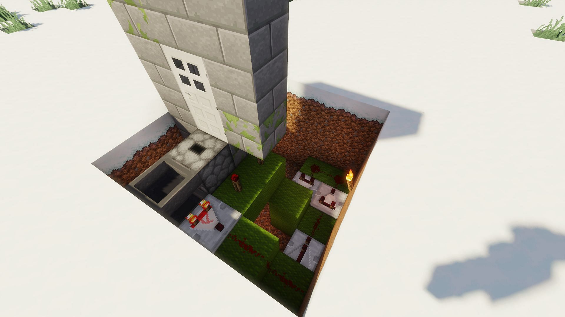 The build with finished redstone (Image via Minecraft)