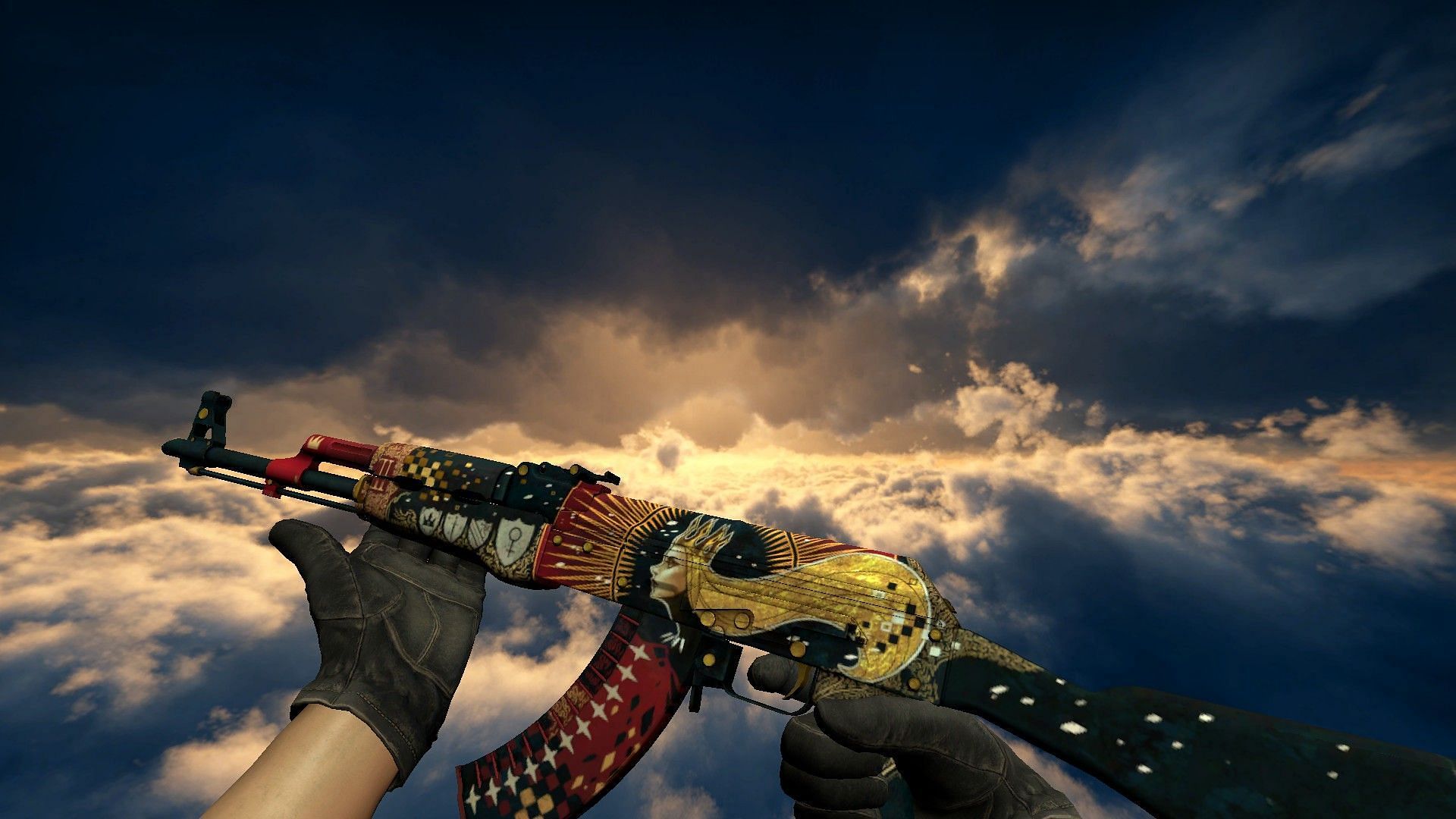 Download CS GO AK-47 in Fire Serpent Skin Wallpaper