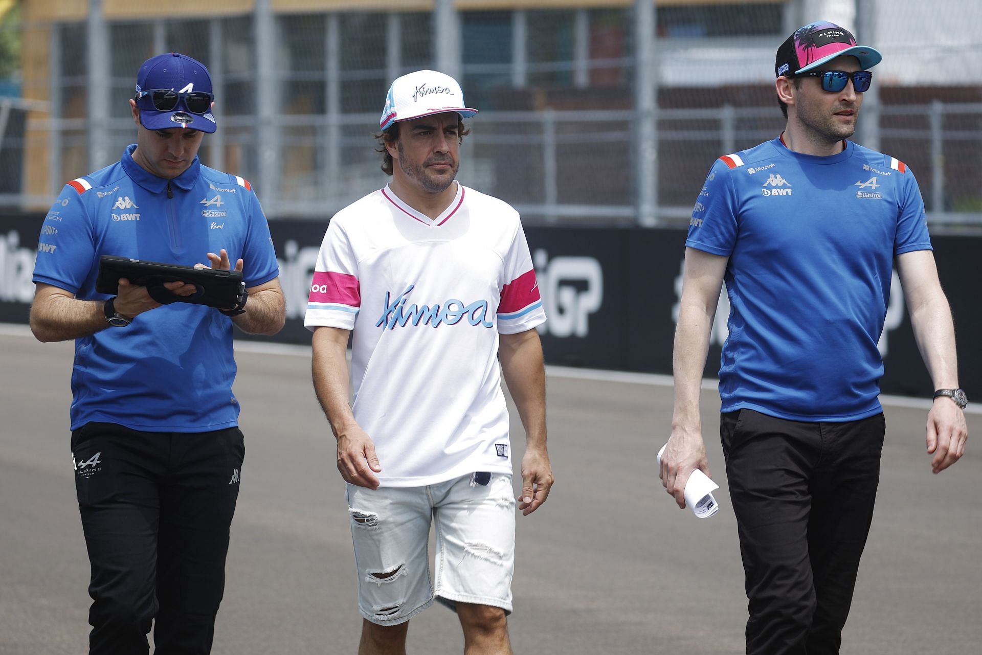 F1 Grand Prix of Miami - Fernando Alonso walks around the new track