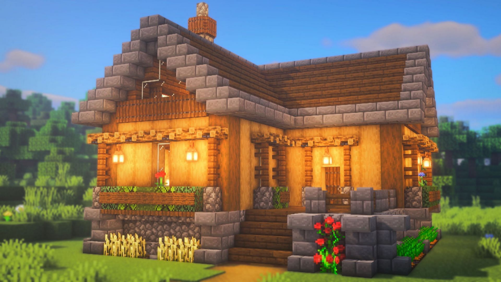 Basic Minecraft Survival House  Easy minecraft houses, Minecraft houses,  Minecraft cottage