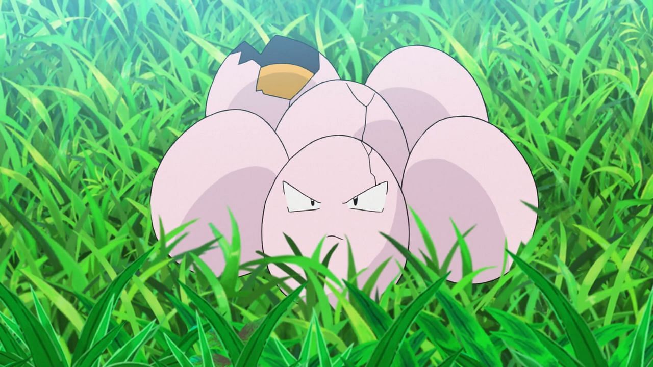 Exeggcute as it appears in the anime (Image via The Pokemon Company)