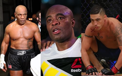 Mike Tyson (left); Anderson Silva (center); Diego Sanchez (right)