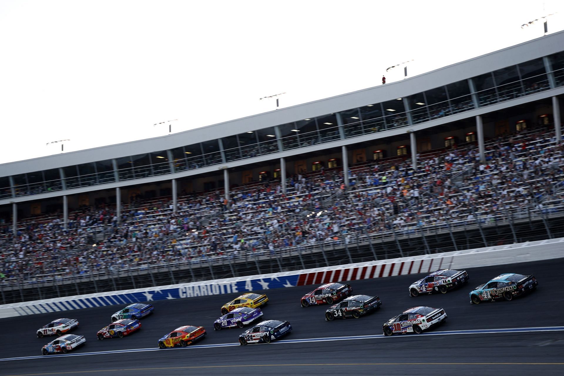 A general view of racing during the NASCAR Cup Series Coca-Cola 600 at Charlotte Motor Speedway (Photo by Jared C. Tilton/Getty Images)