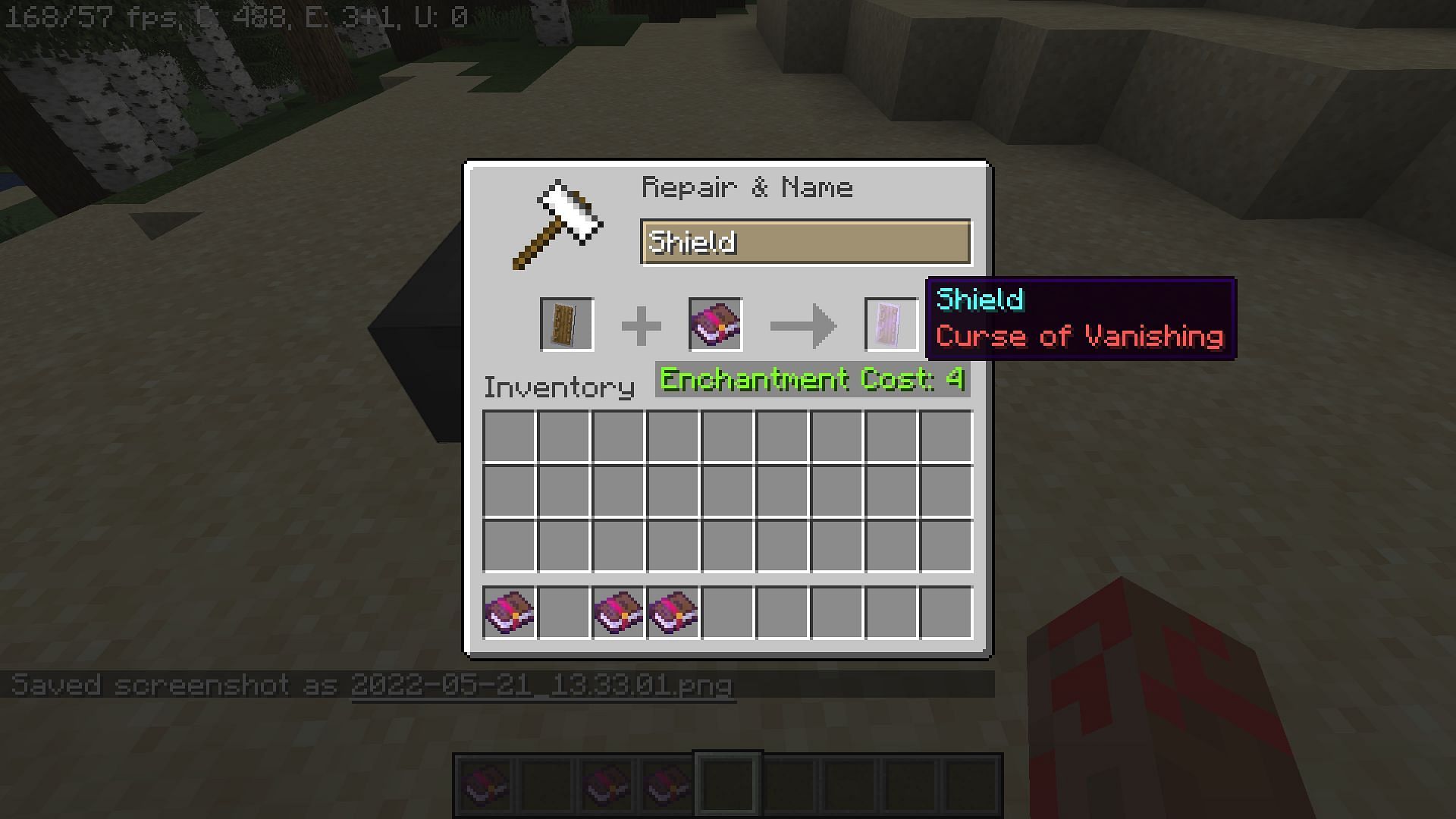 Curse of vanishing is a negative powerup that vanishes the item after the player dies (Image via Minecraft)