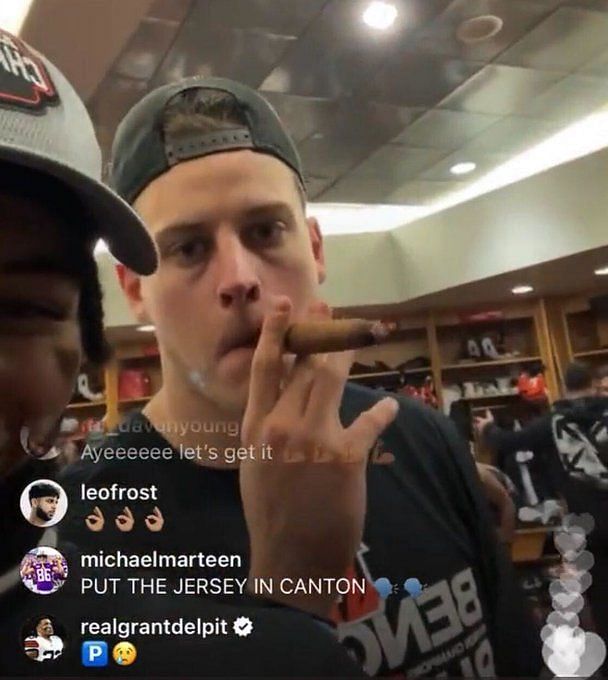 Joe Burrow, Bengals locker room goes viral for cigar celebration