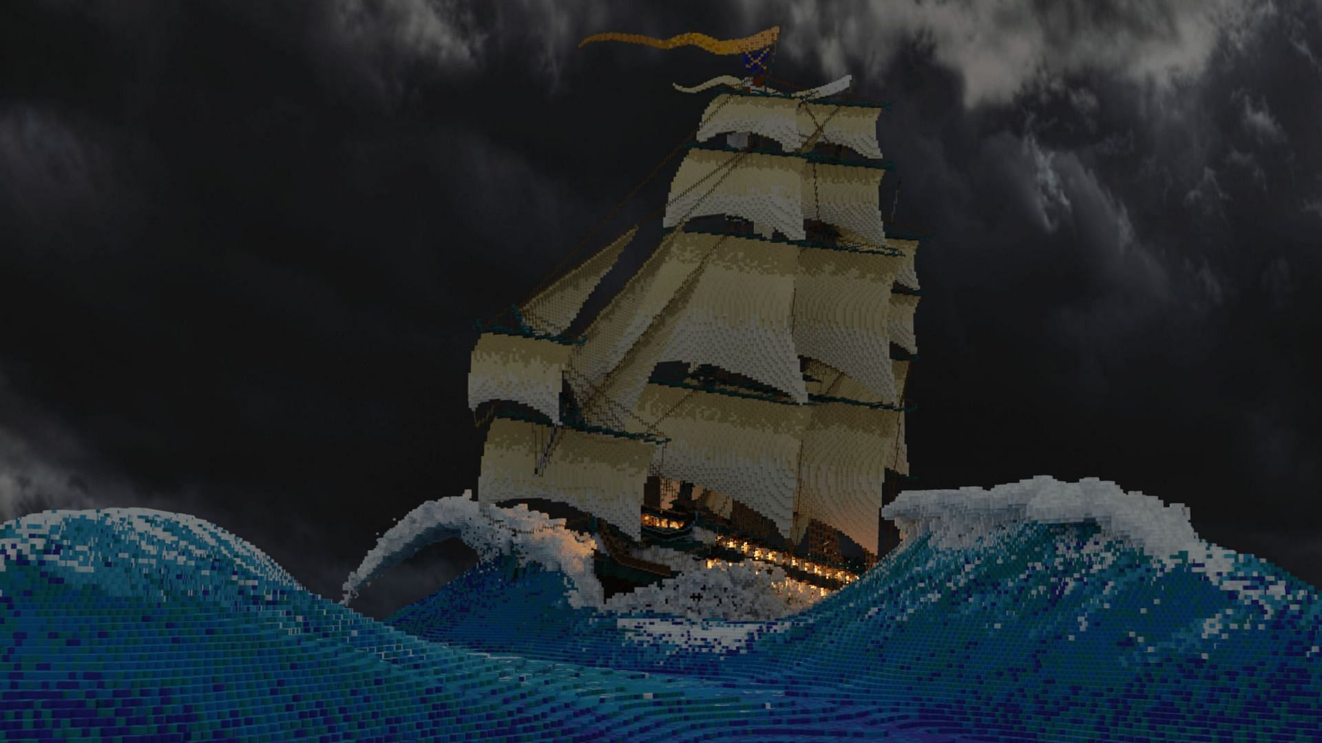 Sampanyo built an awe-inspiring ship alongside an equally impressive seascape (Image via u/Sampanyo/Reddit)