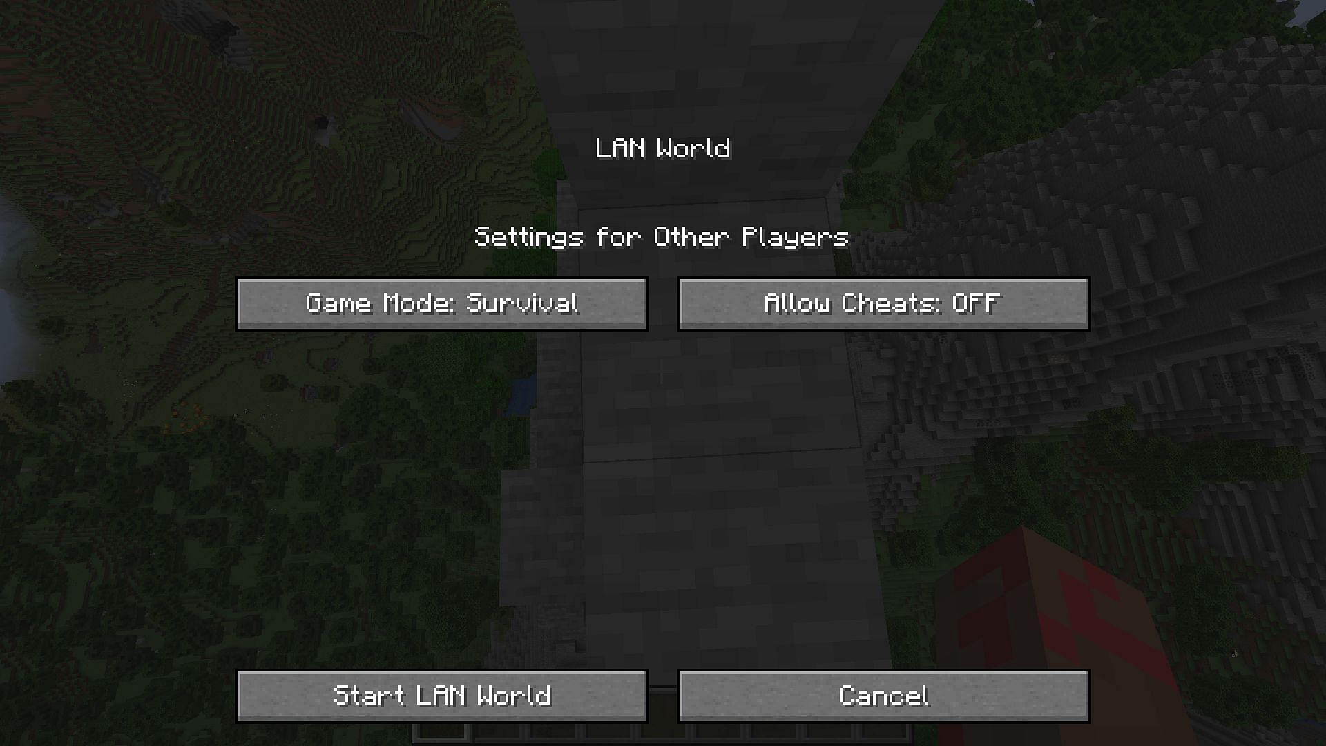 The LAN options in Java Edition (Image via Minecraft)