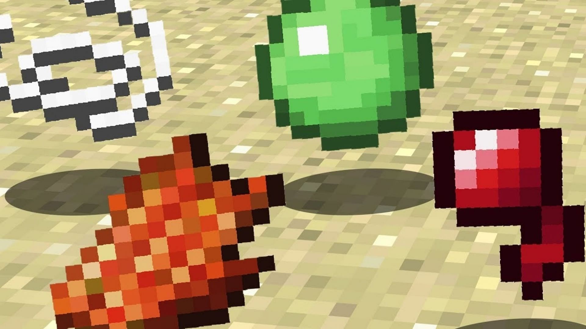 Various mob drops in Minecraft (Image via Logdotzip/YouTube)