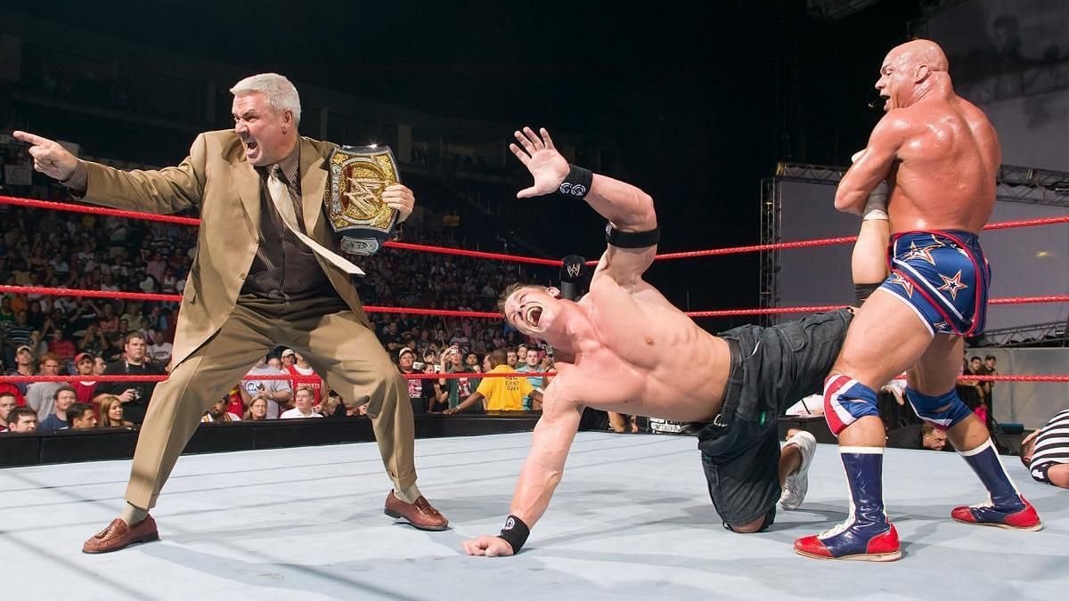 Eric Bischoff in a storyline with John Cena during his time as RAW General Manager