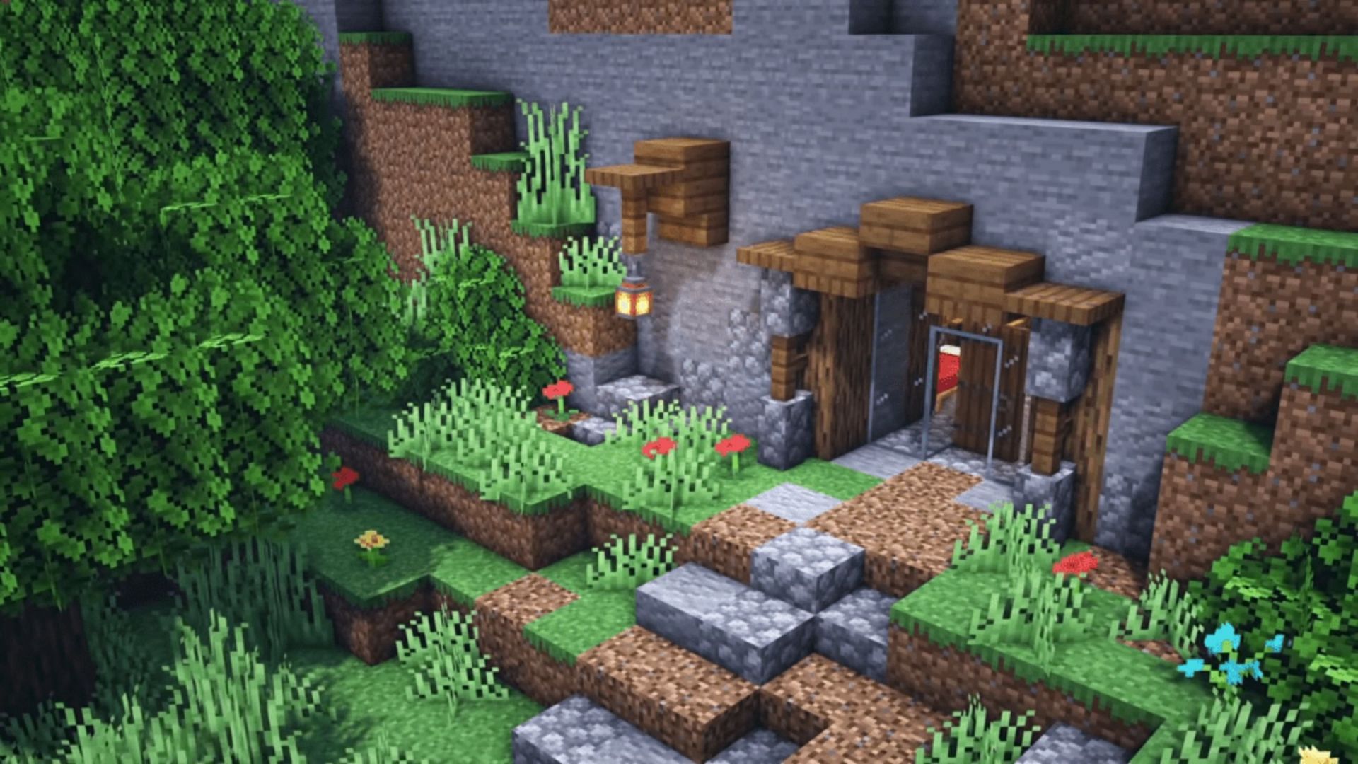 Building a home out of the natural terrain is highly effective (Image via TheMythicalSausage/YouTube)