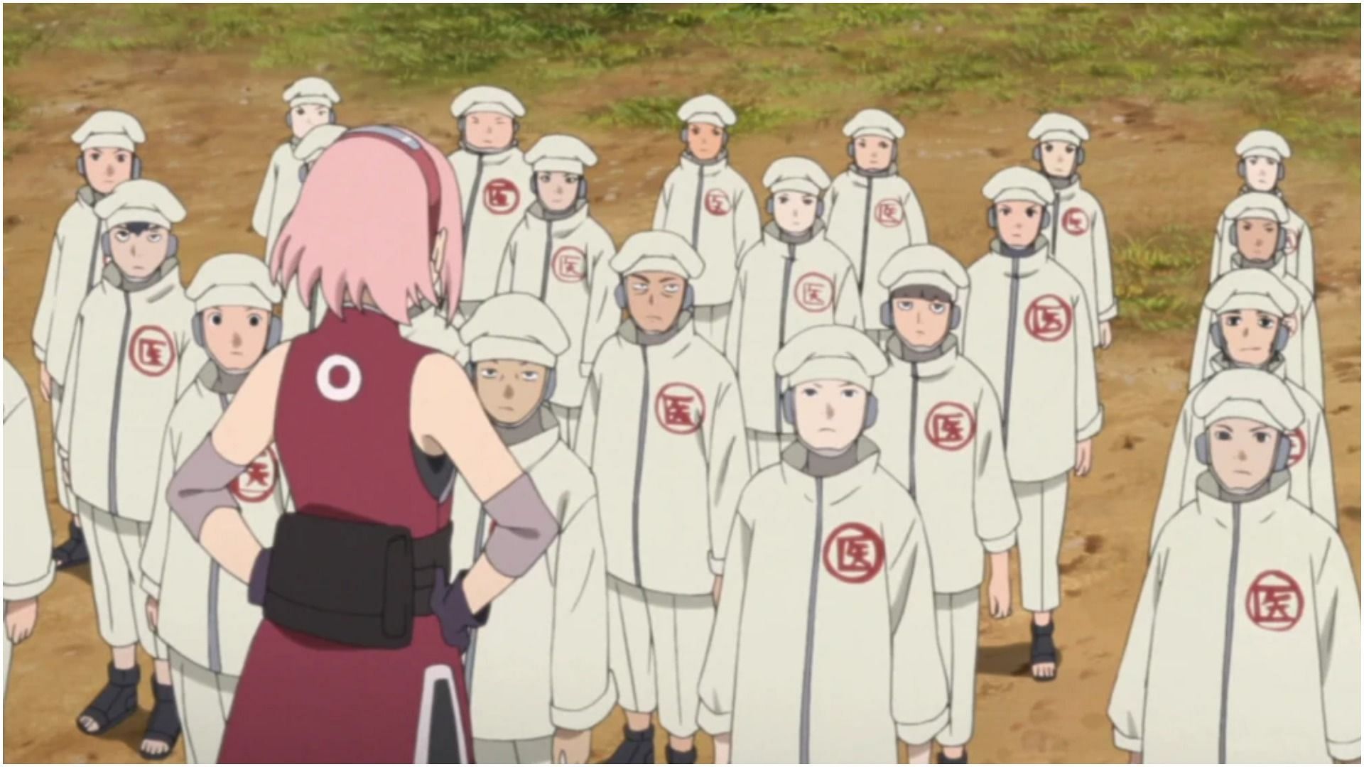 Konoha&#039;s medical ninja platoon as seen in Naruto (Image via Studio Pierrot)