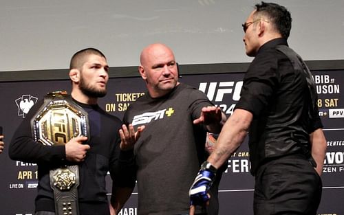 Khabib Nurmagomedov (left), Tony Ferguson (right) [Image via MMA Junkie]