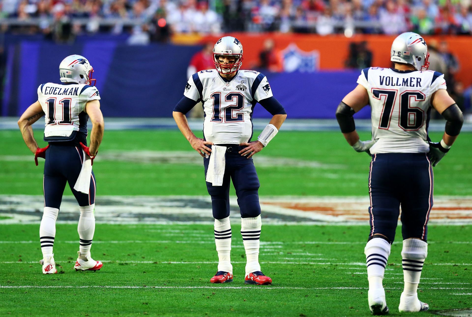 Tom Brady #12 at the Super Bowl XLIX.