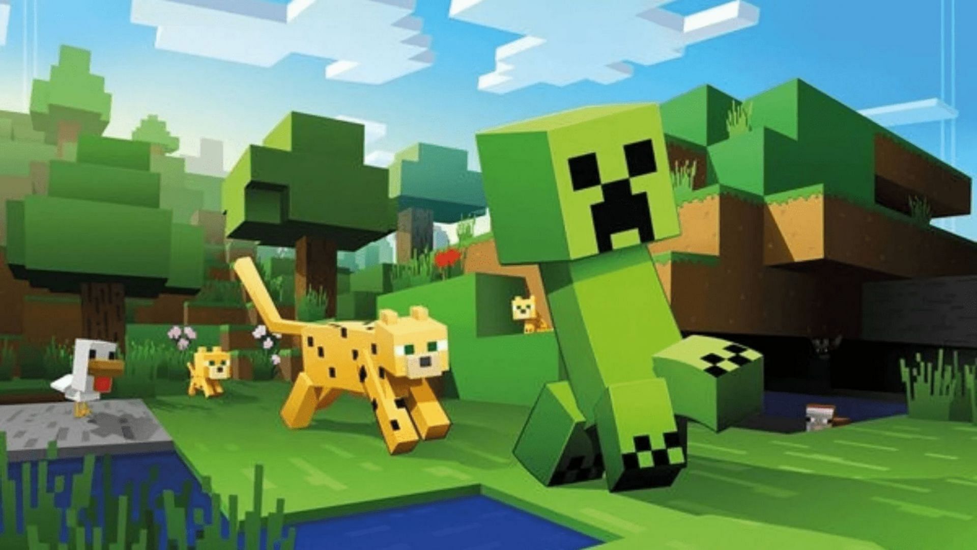 Creepers are afraid of both cats and ocelots (Image via Mojang)