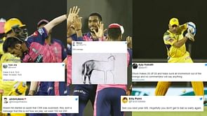 "See you next year MS, hopefully you don't bat so early again!"- Furious fans slam Dhoni, CSK for slow batting against RR in IPL 2022