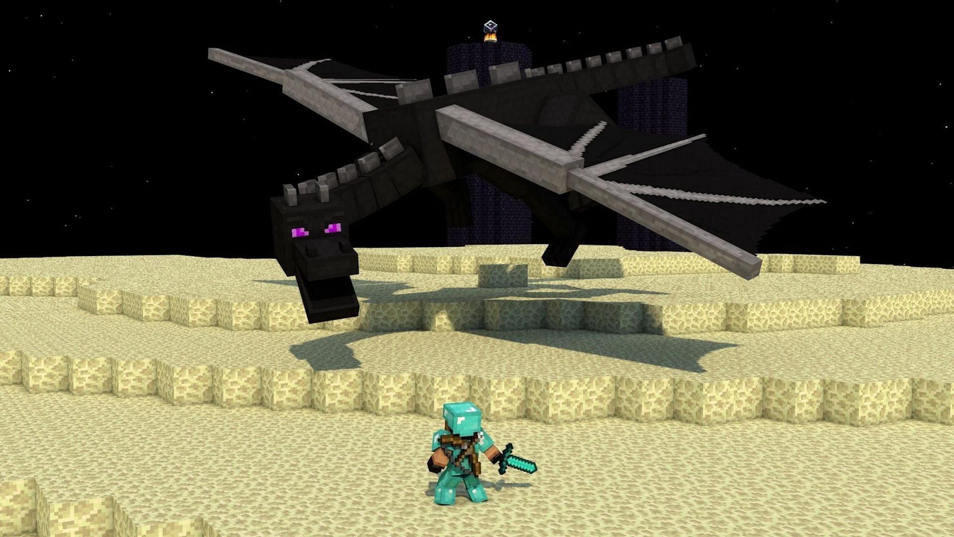 An unprepared battle against the Ender Dragon can quickly lead to death (Image via Mojang)