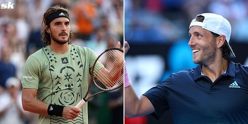 Stefanos Tsitsipas (L) and Lucas Pouille.