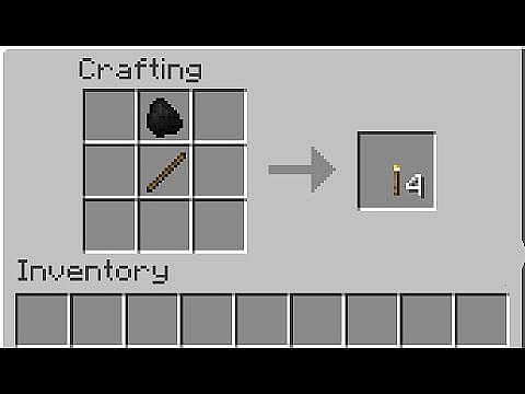 To make a torch, place 1 coal/charcoal and 1 stick in the 3x3 crafting grid