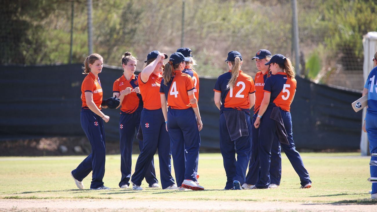 The France women&#039;s cricket team in action (Image Courtesy: ICC Cricket)