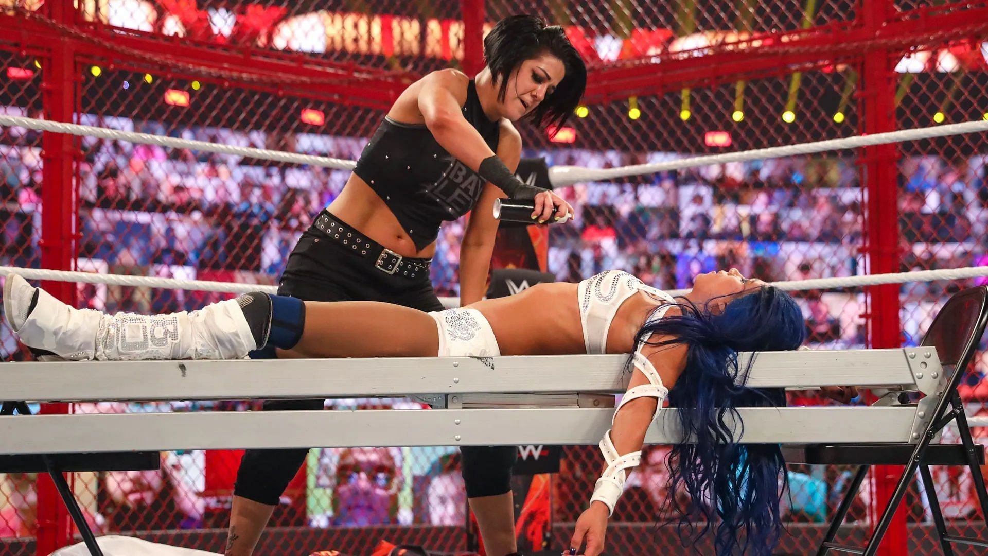 Bayley and Sasha Banks at WWE Hell in a Cell