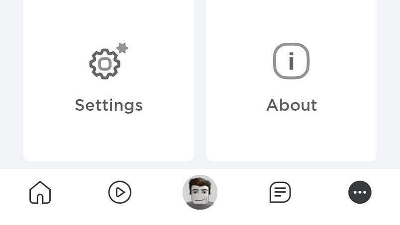 Settings option in a mobile device (Image via Roblox)