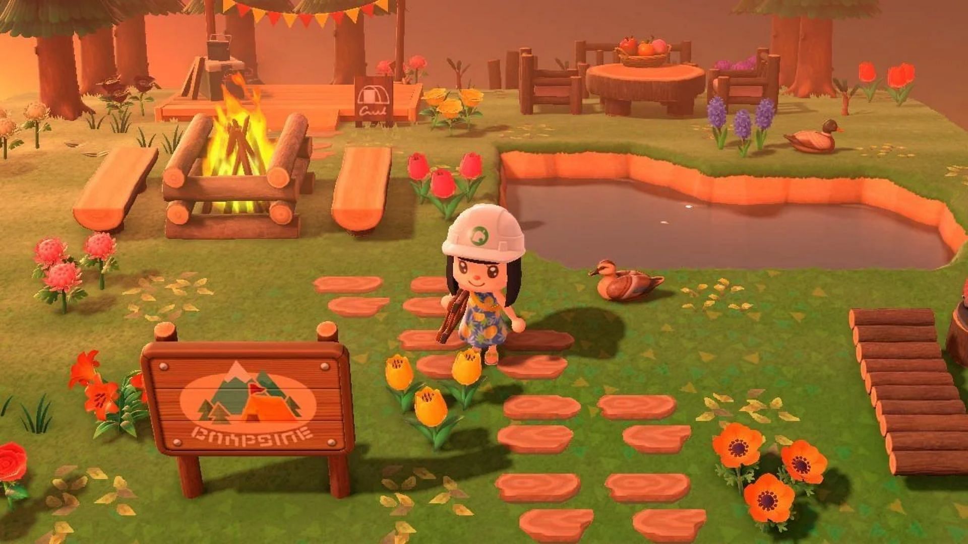 Animal Crossing: New Horizons players have some very creative ideas to decorate their island campsite (Image via AnimalCrossing/Reddit)