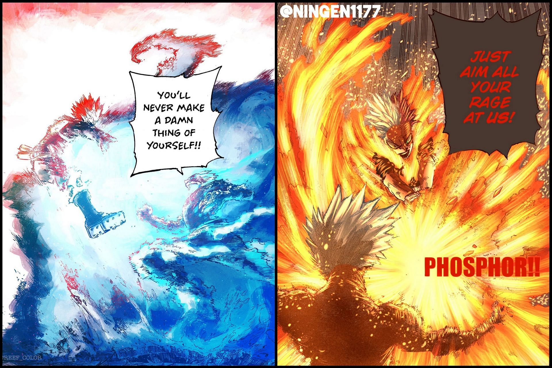 The two Flashfires (Image via Shueisha, Colored by Reef_Color, Ningen1177)