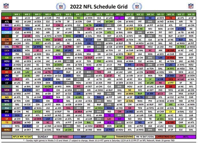 Kansas City Chiefs Schedule 2022 