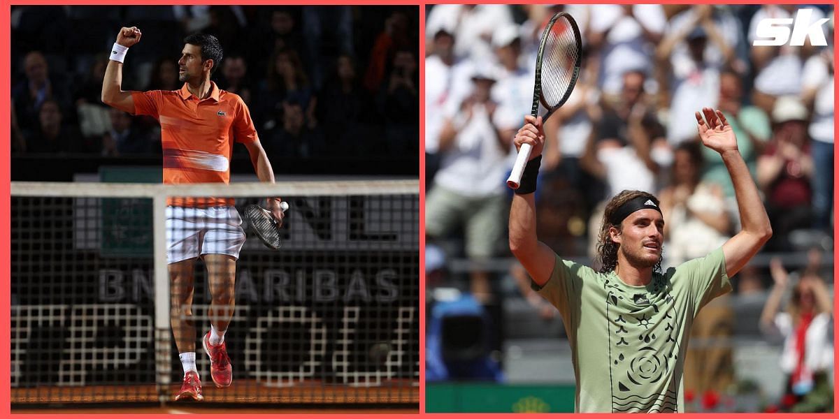 Novak Djokovic and Stefanos Tsitsipas will feature in the semifinals of the Italian Open