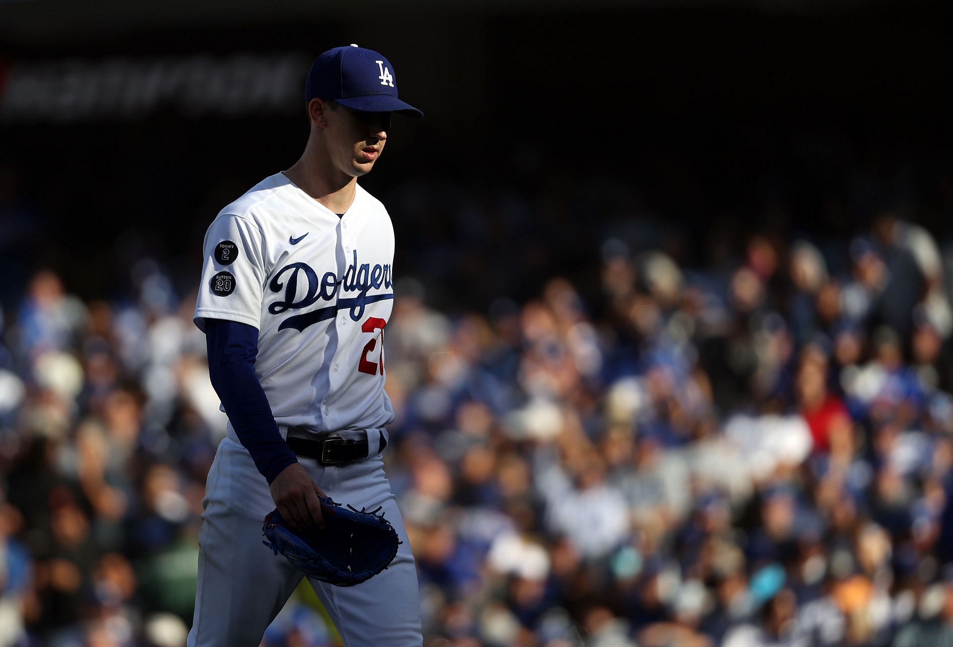 Watch: Los Angeles Dodgers ace Walker Buehler slams glove into bat stands,  shows displeasure with his outing