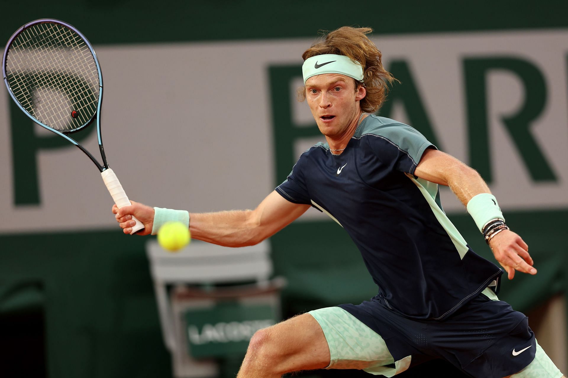 Andrey Rublev at the 2022 French Open