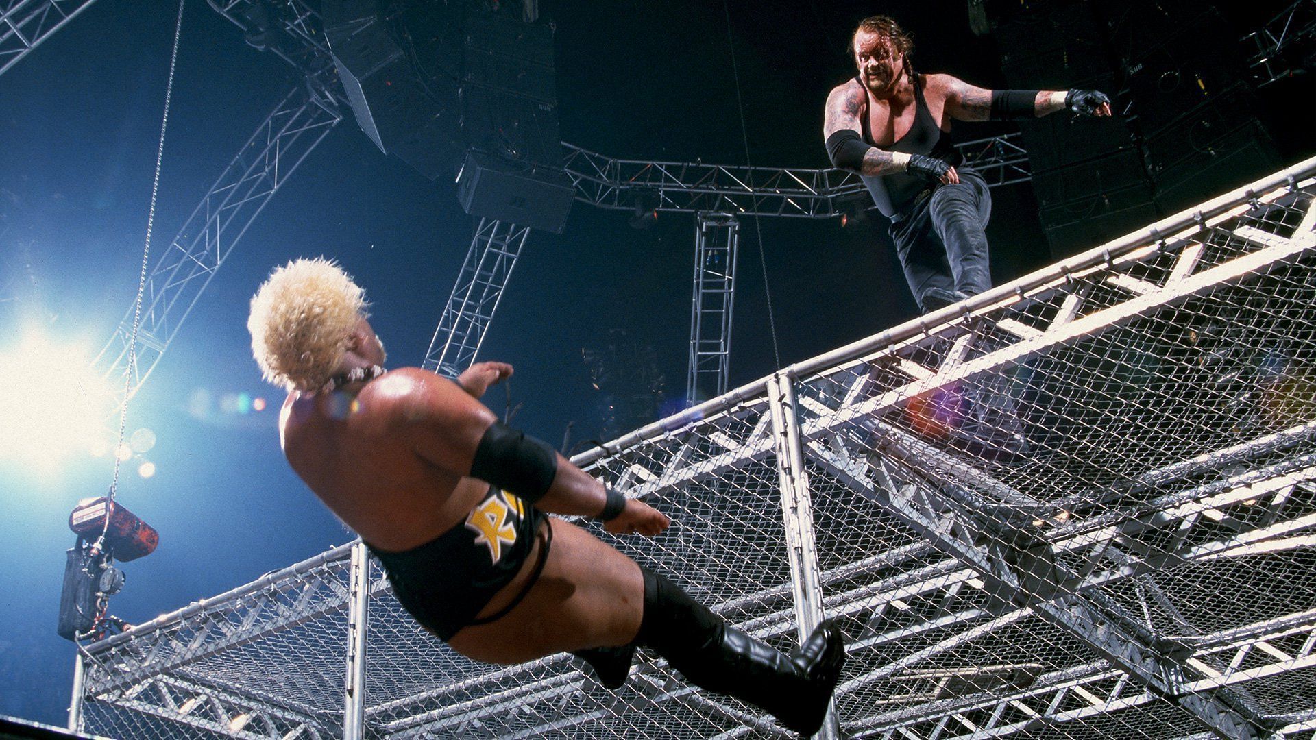 Rikishi was pushed by The Undertaker