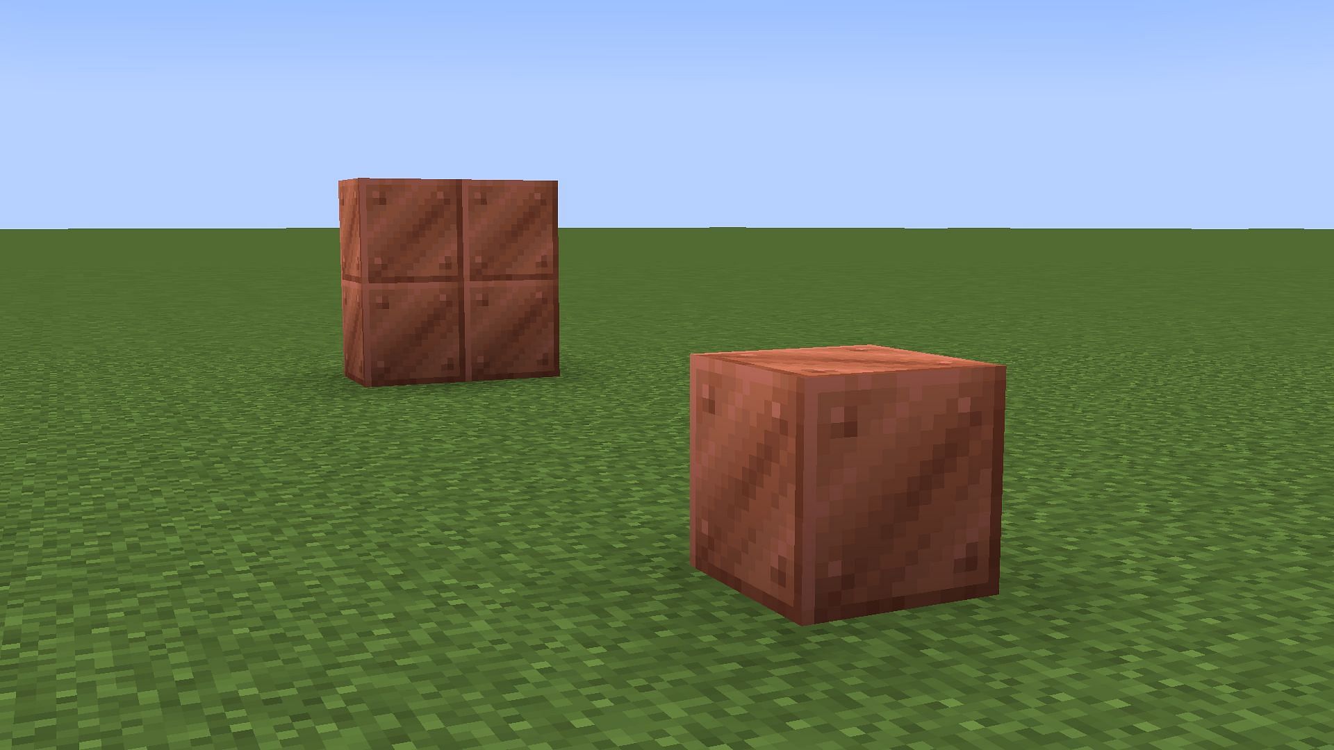 A separate block compared to a stack of blocks (Image via Minecraft)