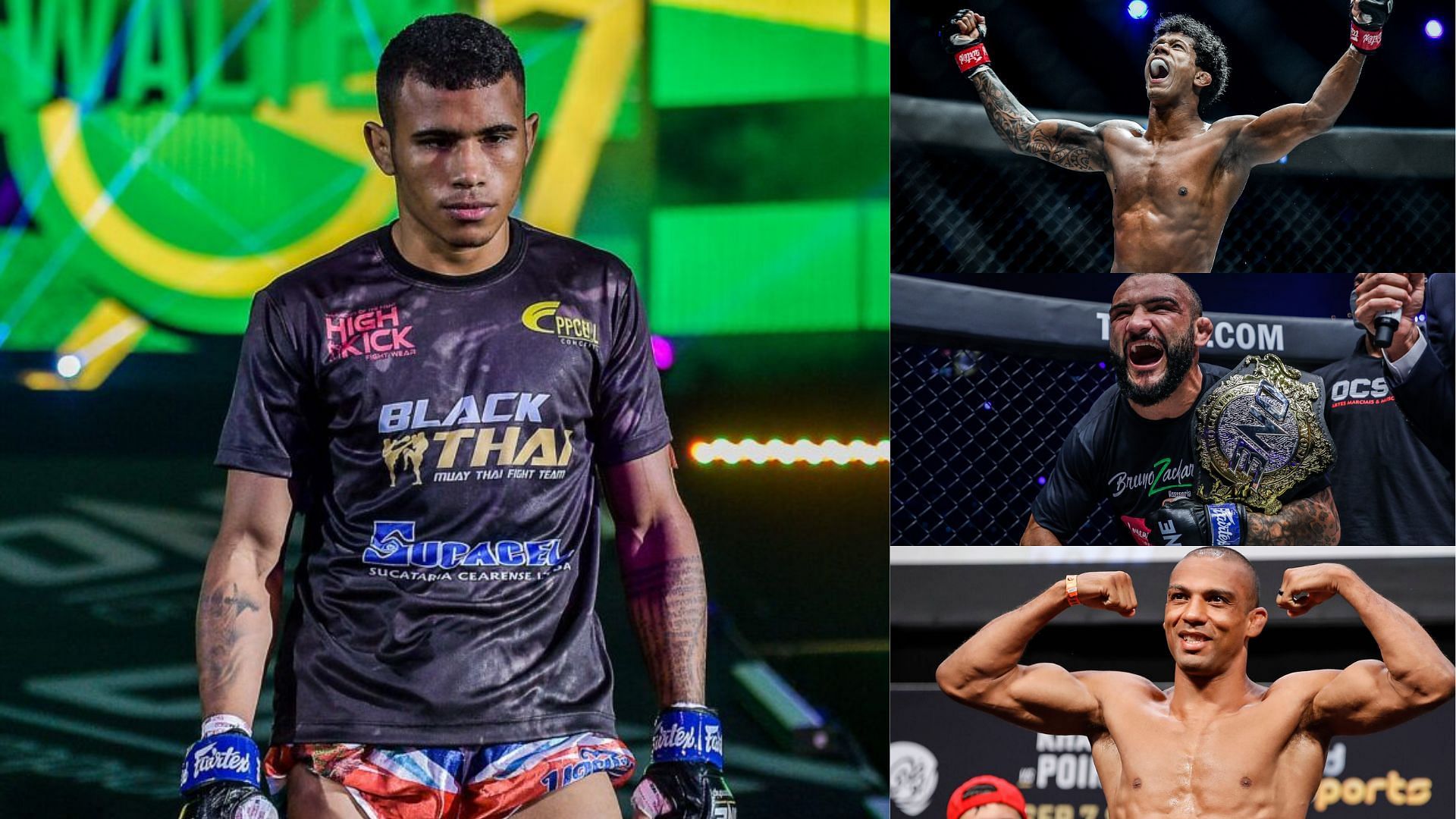 [Photo Credits: ONE Championship and MMA Fighting] Walter Goncalves, Adriano Moraes, John Lineker, and Edson Barboza.